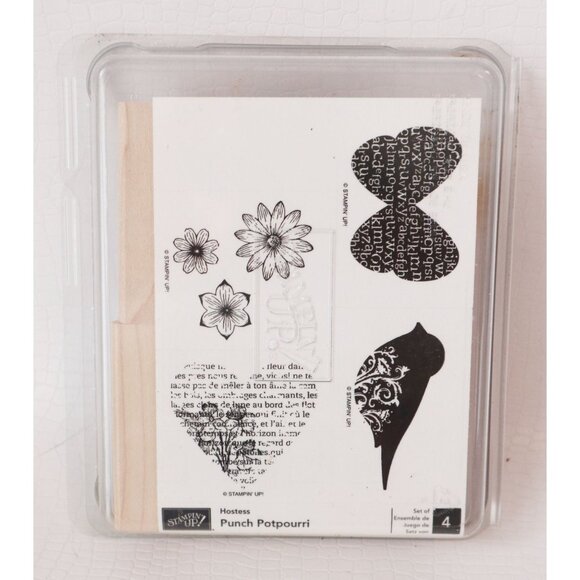 4 Vintage Rubber Stamps Punch Potpourri Stampin Up - Picture 1 of 2